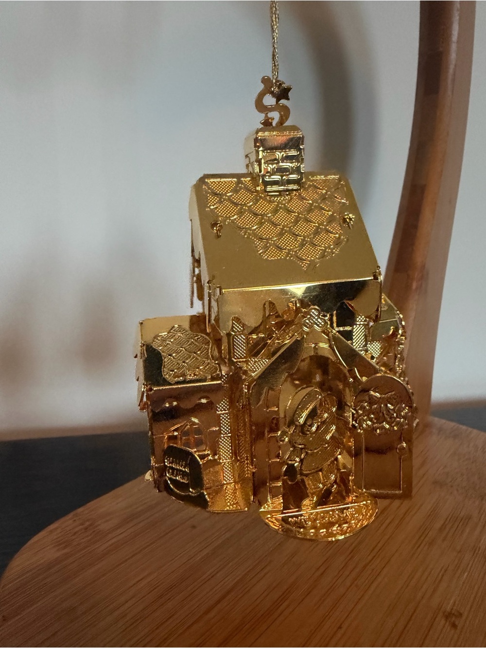Gold Plated Holiday House Ornament